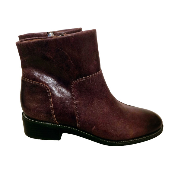 Franco Sarto Leather Benny Booties Brown 7.5 Boots - Picture 16 of 16